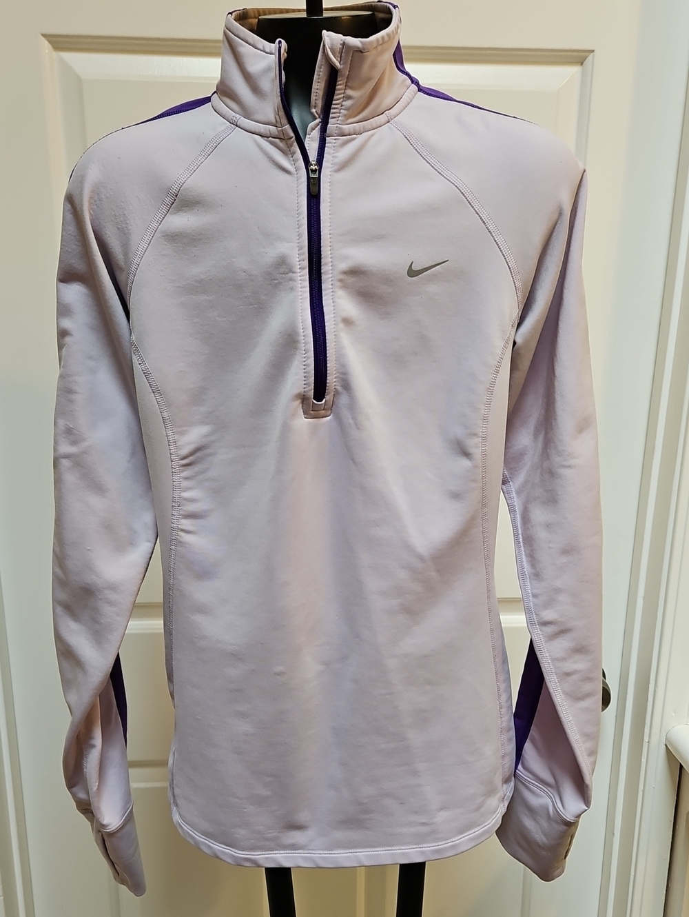 NIKE Women's Dri-FIT Lavender 1/4-Zip Running Top - S